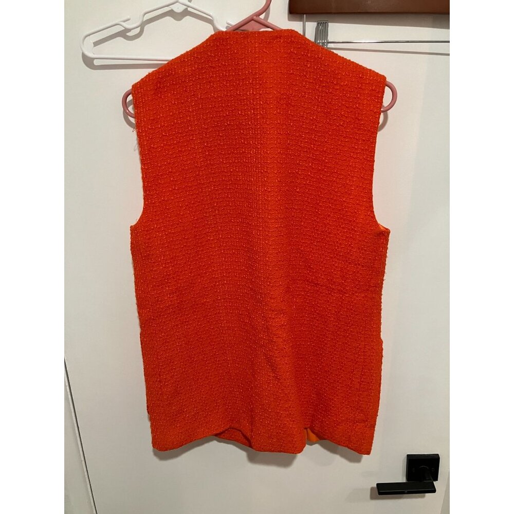 Pink Ripple Women's Button Down Tweed Vest, Orange, Size Large, NWT - Picture 2 of 3